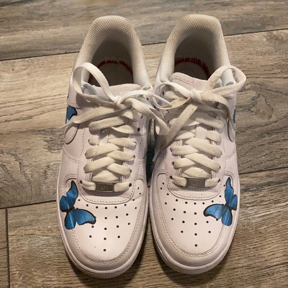 Nike | Shoes | Customer Butterfly Air Force Ones In White | Poshmark